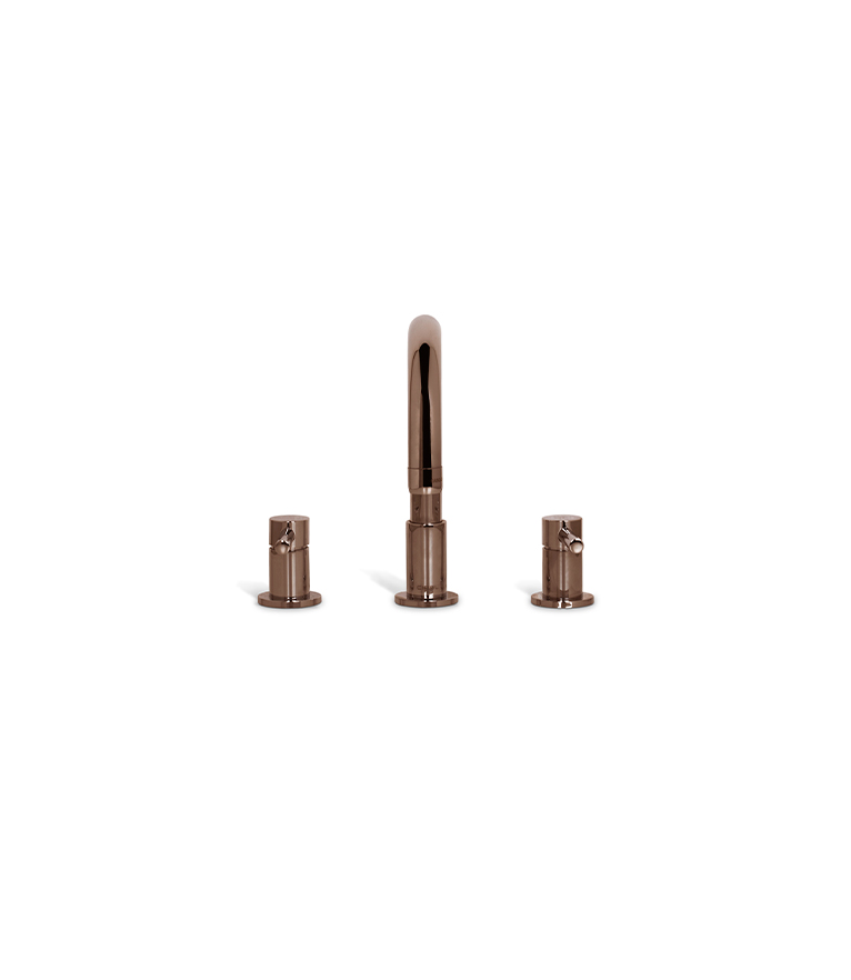 Pulse Three Hole Mixer Tap - In Brass With A Modern Design - Home'Society