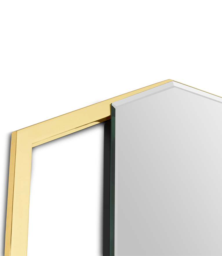 Sapphire Mirror - Polished Brass Modern Design - Home'Society