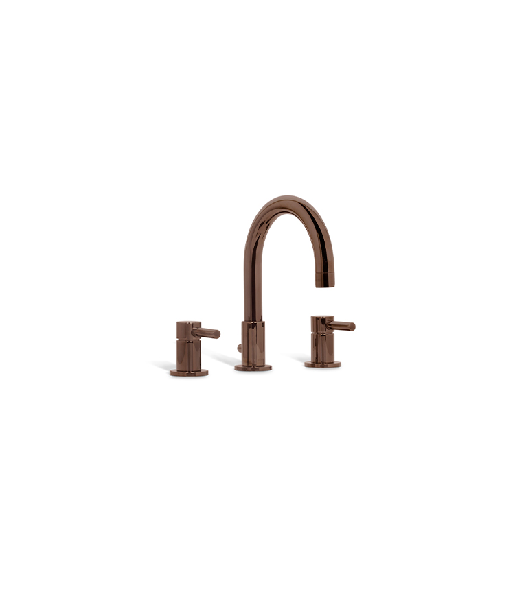 Pulse Three Hole Mixer Tap - In Brass With A Modern Design - Home'Society