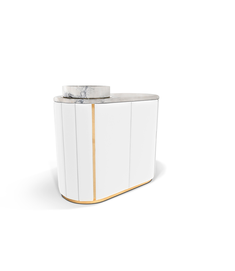 Darian Vanity Cabinet - The Amazingly Unique in Upholstered leather beauty - Home'Society
