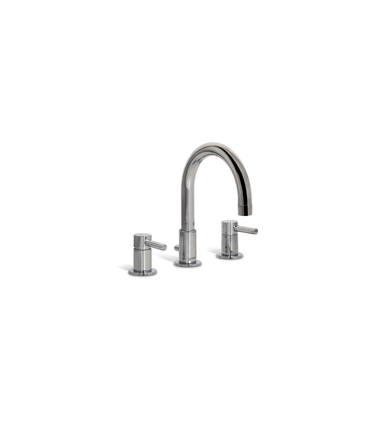 Pulse Three Hole Mixer Tap - In Brass With A Modern Design - Home'Society
