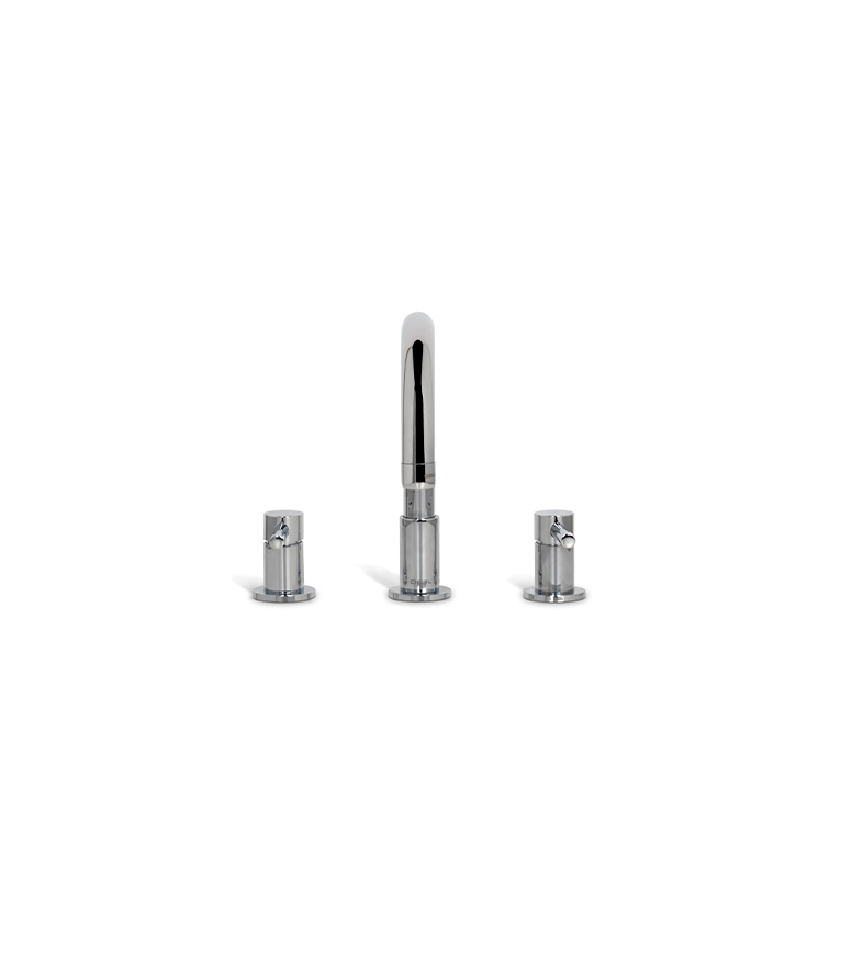 Pulse Three Hole Mixer Tap - In Brass With A Modern Design - Home'Society