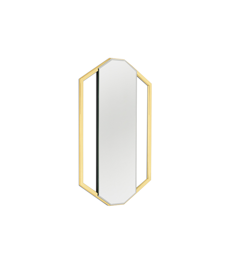 Sapphire Mirror - Polished Brass Modern Design - Home'Society