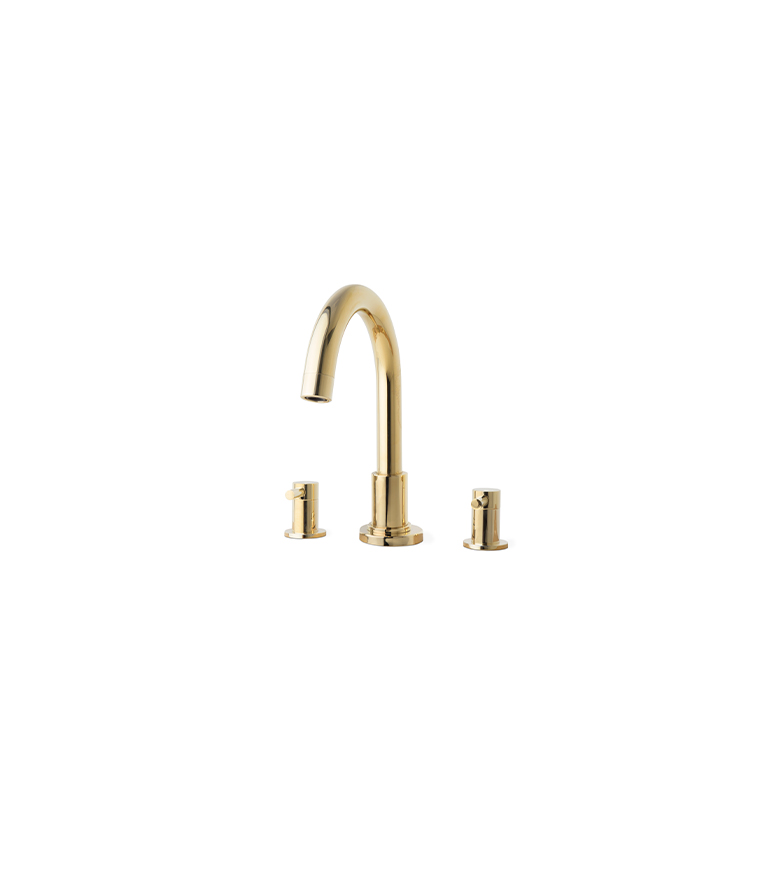 Pulse Three Hole Mixer Tap - In Brass With A Modern Design - Home'Society