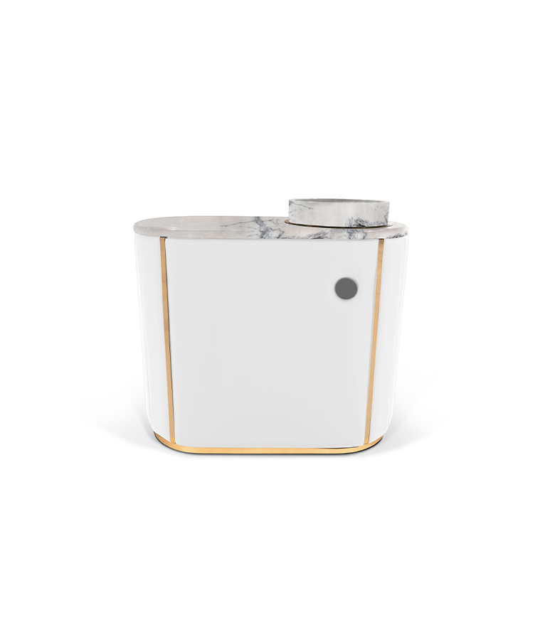 Darian Vanity Cabinet - The Amazingly Unique in Upholstered leather beauty - Home'Society