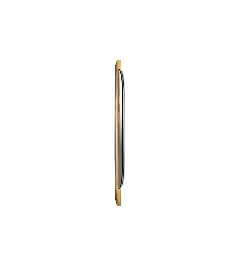 Shield Oval Mirror - Polished Brass and Nero Marquino Marble - Home'Society