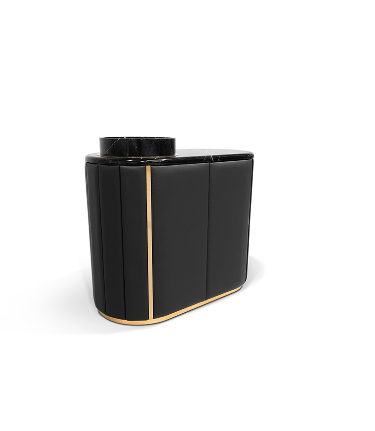 Darian Vanity Cabinet - The Amazingly Unique in Upholstered leather beauty - Home'Society