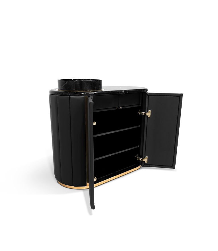 Darian Vanity Cabinet - The Amazingly Unique in Upholstered leather beauty - Home'Society