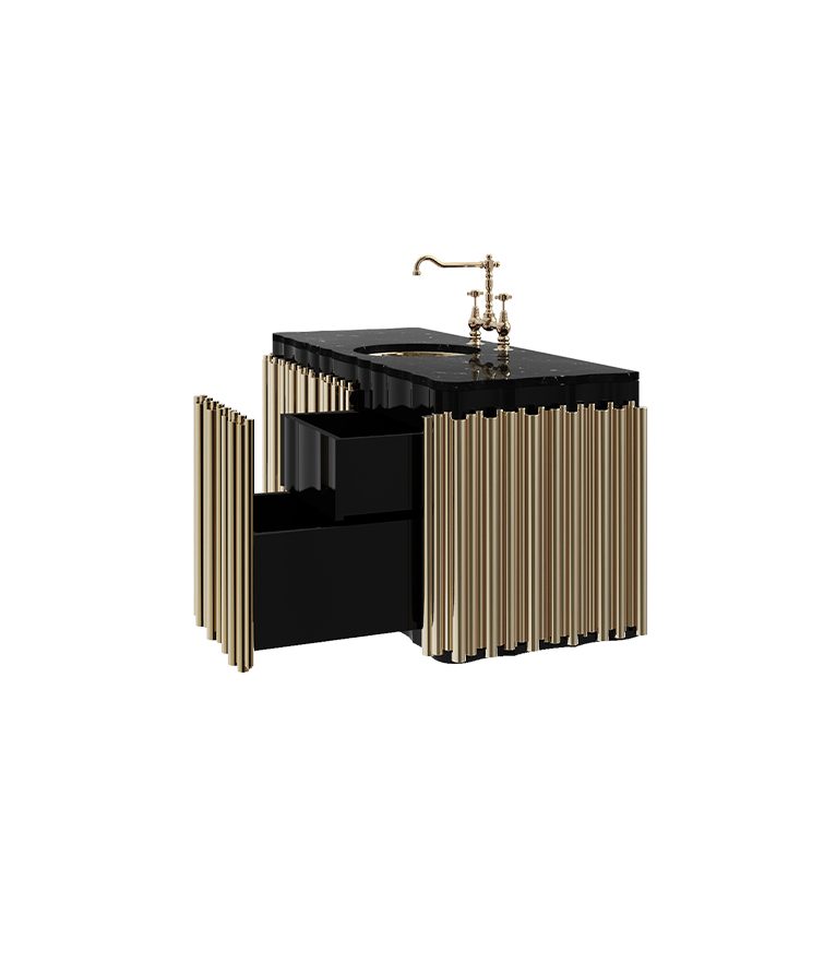 Symphony Single Wall Mounted Vanity Cabinet - Structured In Exotic Wood - Home'Society