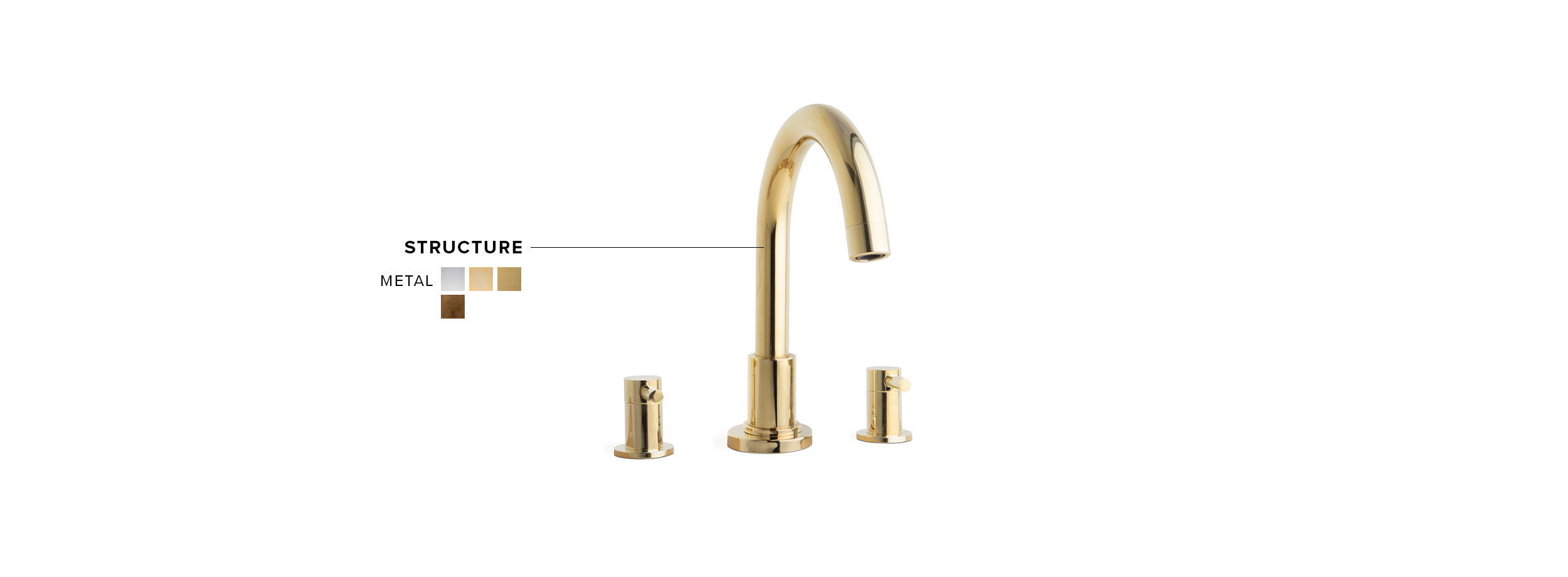 Pulse Three Hole Mixer Tap - In Brass With A Modern Design - Home'Society