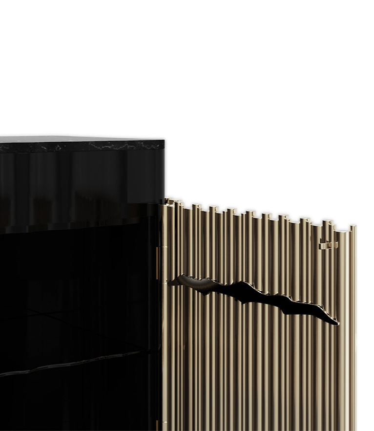 Symphony Single Vanity Cabinet - In Gold-plated Brass - Home'Society