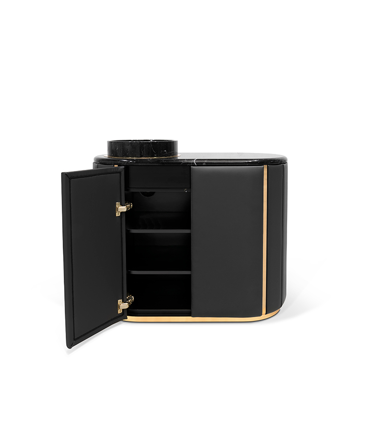 Darian Vanity Cabinet - The Amazingly Unique in Upholstered leather beauty - Home'Society