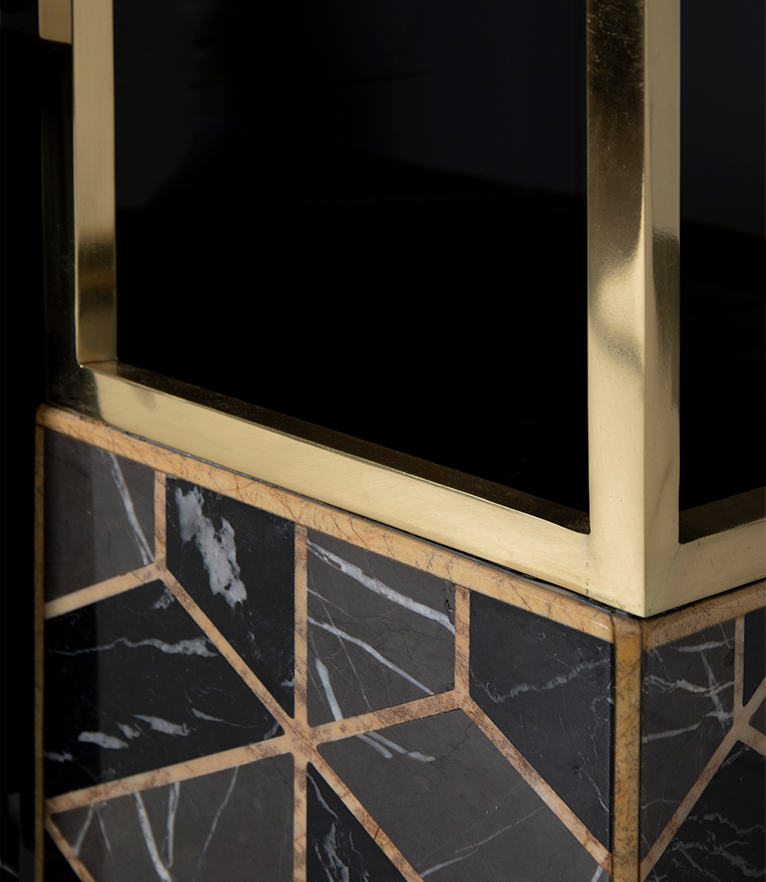 Tortoise Wall Mounted Bathroom Vanity - with Black Lacquered Wood - Home'Society