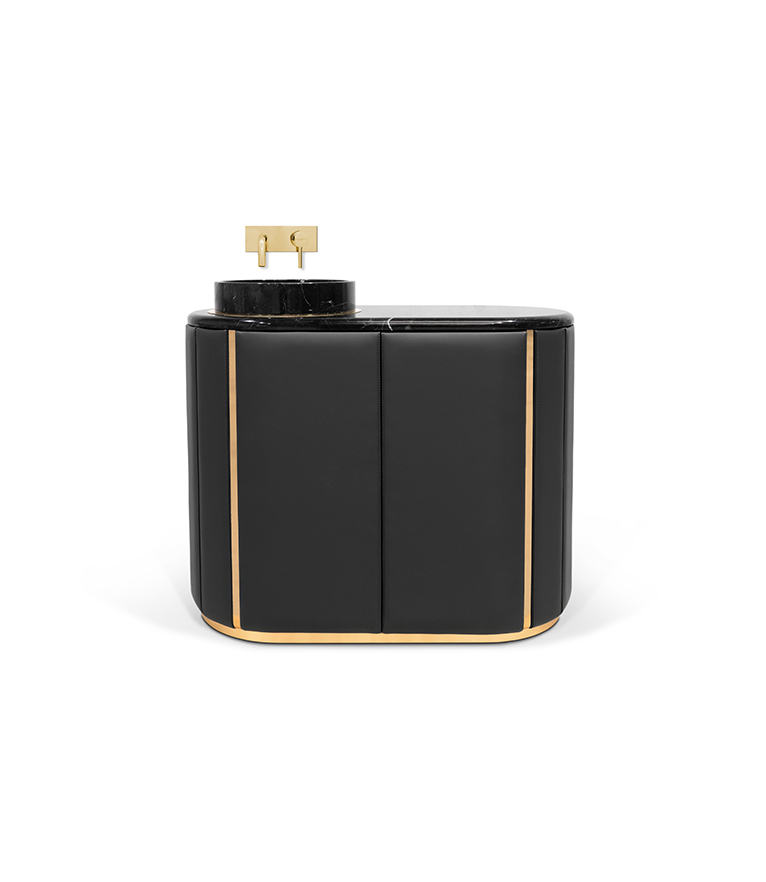 Darian Vanity Cabinet - The Amazingly Unique in Upholstered leather beauty - Home'Society