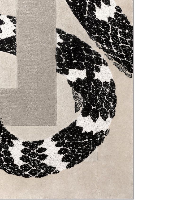 Imperial Snake Area Rug - With Botanic Silk and Trendy Modern Design - Home'Society
