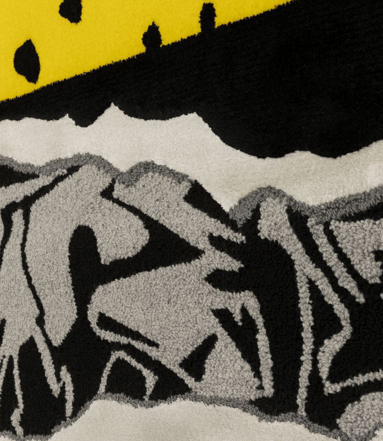 Disruption Area Rug - Botanical Silk and a vibrant Yellow Shade - Home'Society