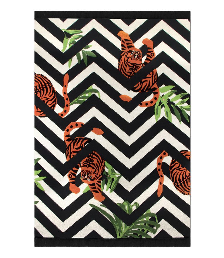 Feline Area Rug - inspired by Wild life with Natural Wool and Silk - Home'Society