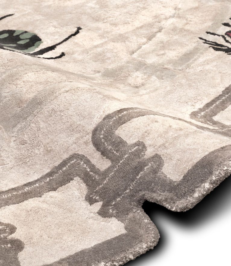 Golden Bugs Area Rug - 100% Handmade with Botanical Silk and Wool - Home'Society