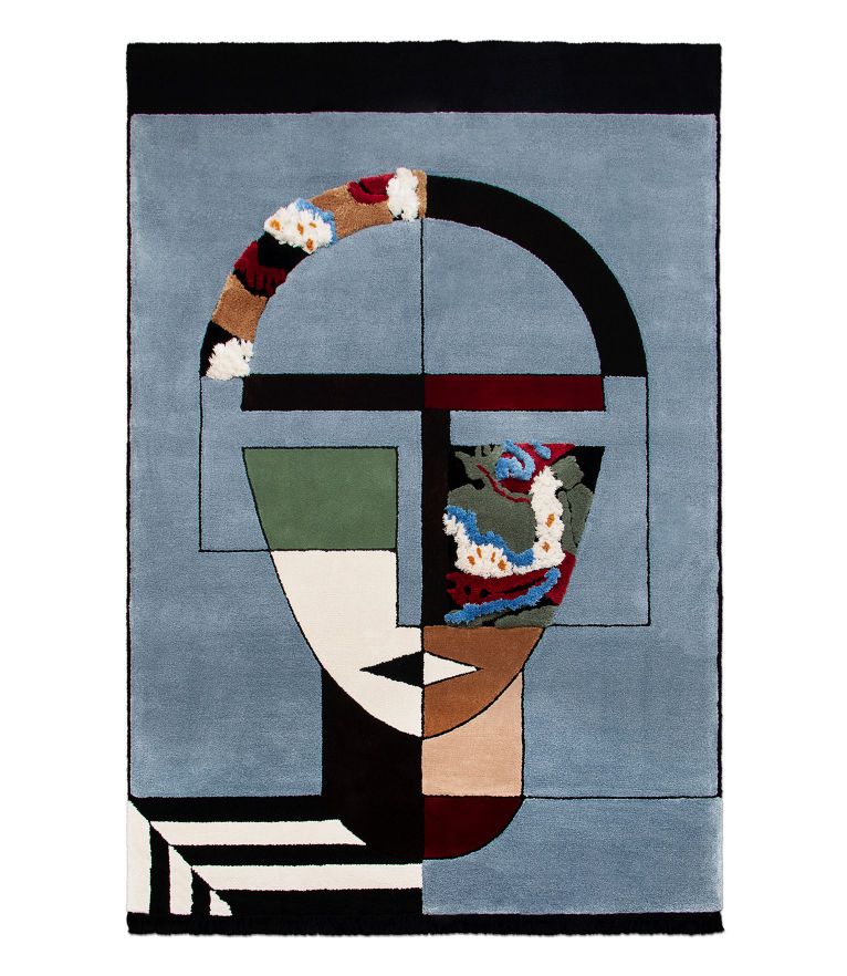 Mira Area Rug - With Cubist Design and made of Botanical Silk - Home'Society