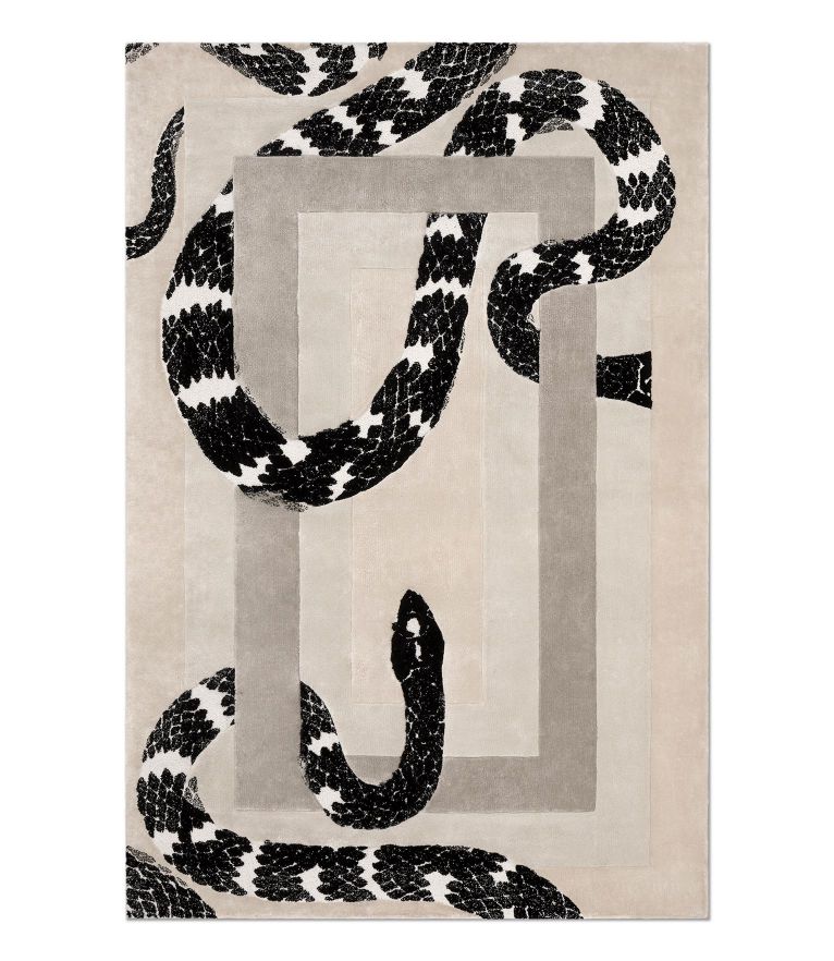 Imperial Snake Area Rug - With Botanic Silk and Trendy Modern Design - Home'Society