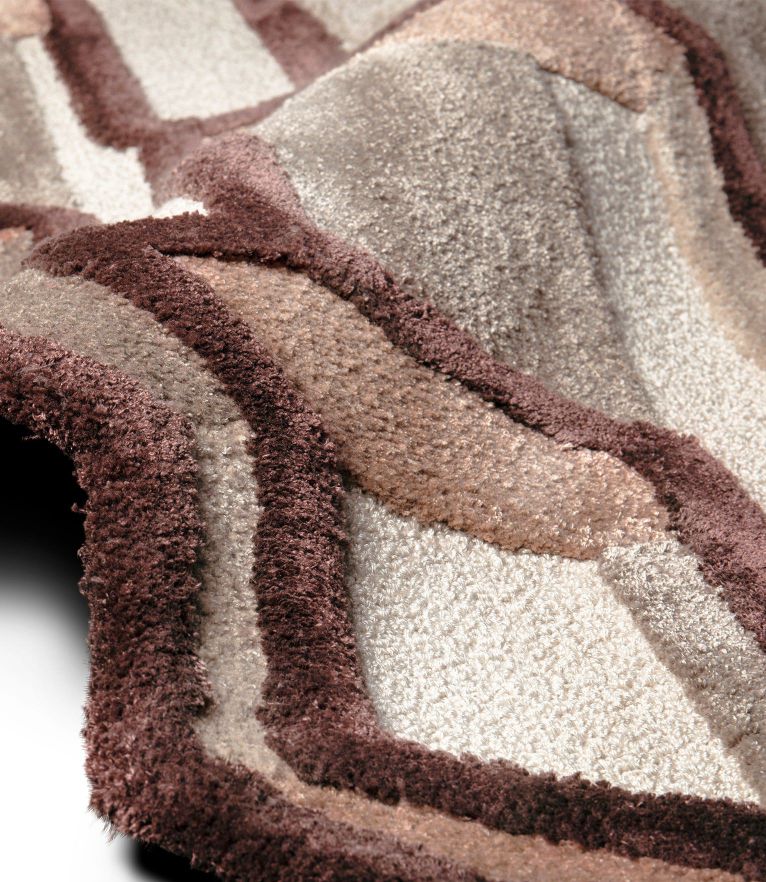 Lucy Area Rug - In Natural Wool & Botanical Silk With Fringes - Home'Society