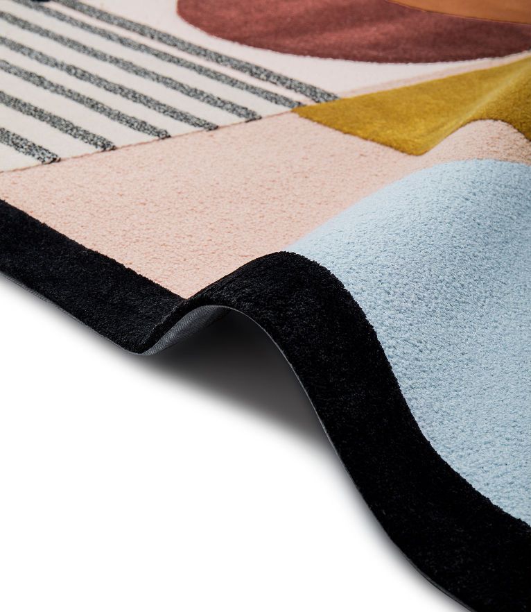 Isaac Area Rug - With Natural Wool and Silk and Geometric Pattern - Home'Society
