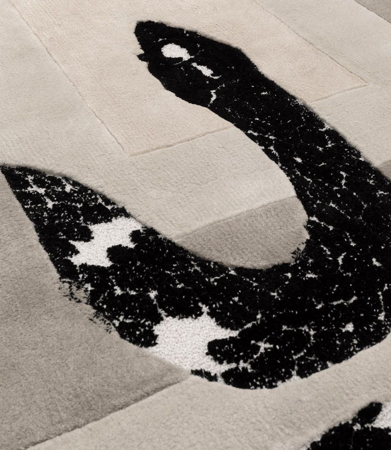 Imperial Snake Area Rug - With Botanic Silk and Trendy Modern Design - Home'Society