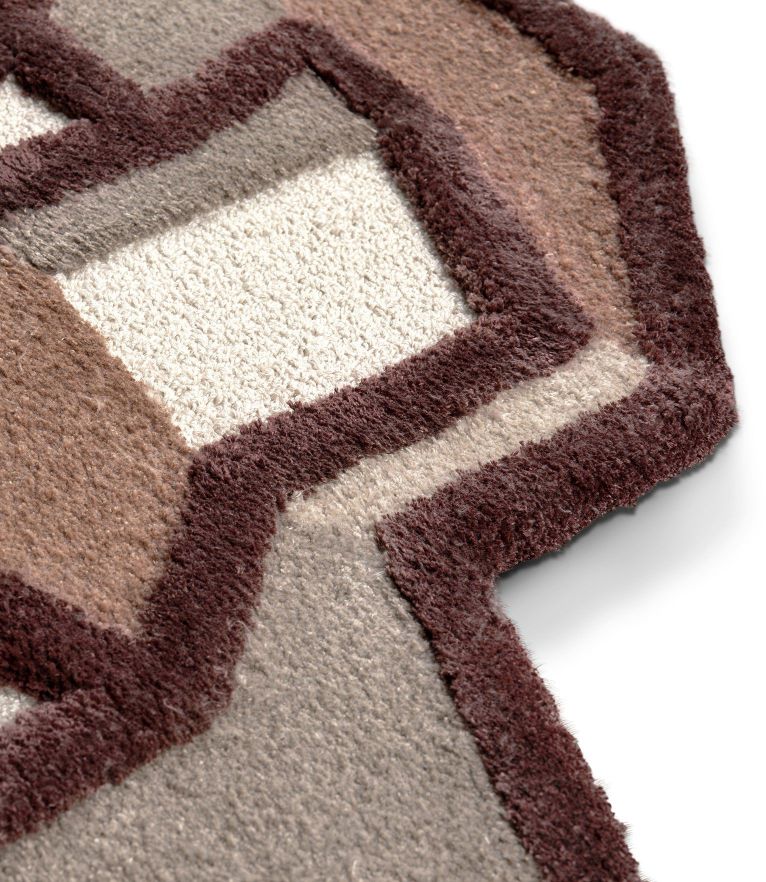 Lucy Area Rug - In Natural Wool & Botanical Silk With Fringes - Home'Society