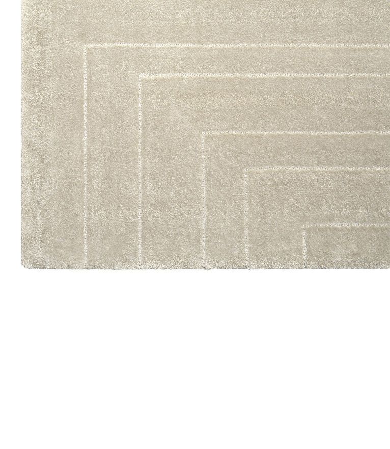 White Garden Area Rug - In Neutral Tones With Wool & Silk - Home'Society