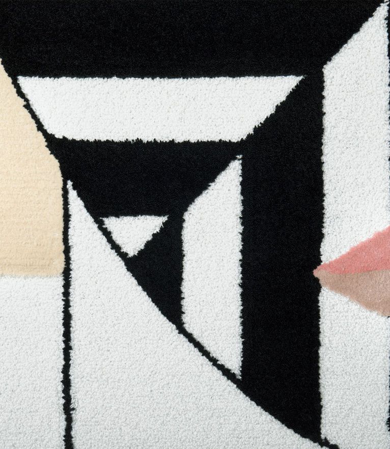 Oscar Area Rug - Inspired in Cubism, Handmade with Wool and Silk, Modern - Home'Society