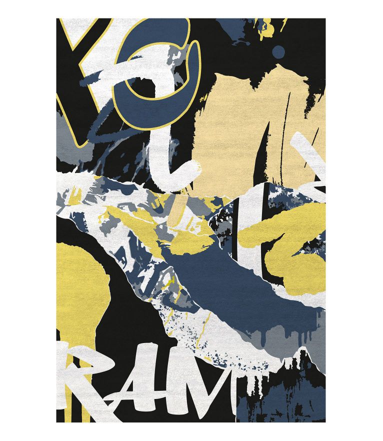 Graffitified I Rug - Inspired By Modern Urban Art Made in Botanical Silk - Home'Society