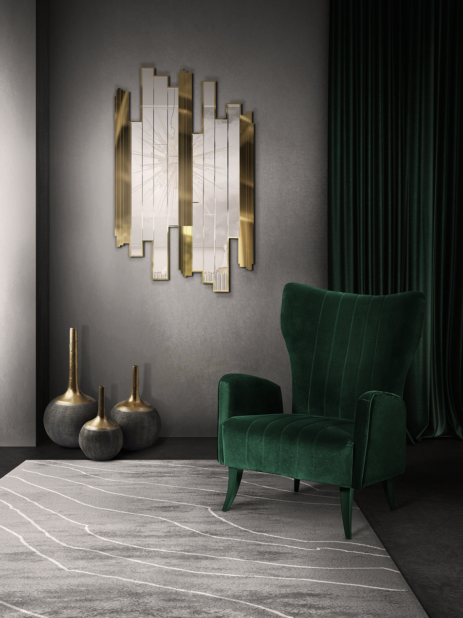 Moody Living Room Decor Corner With Frest Green Armchair - Home'Society