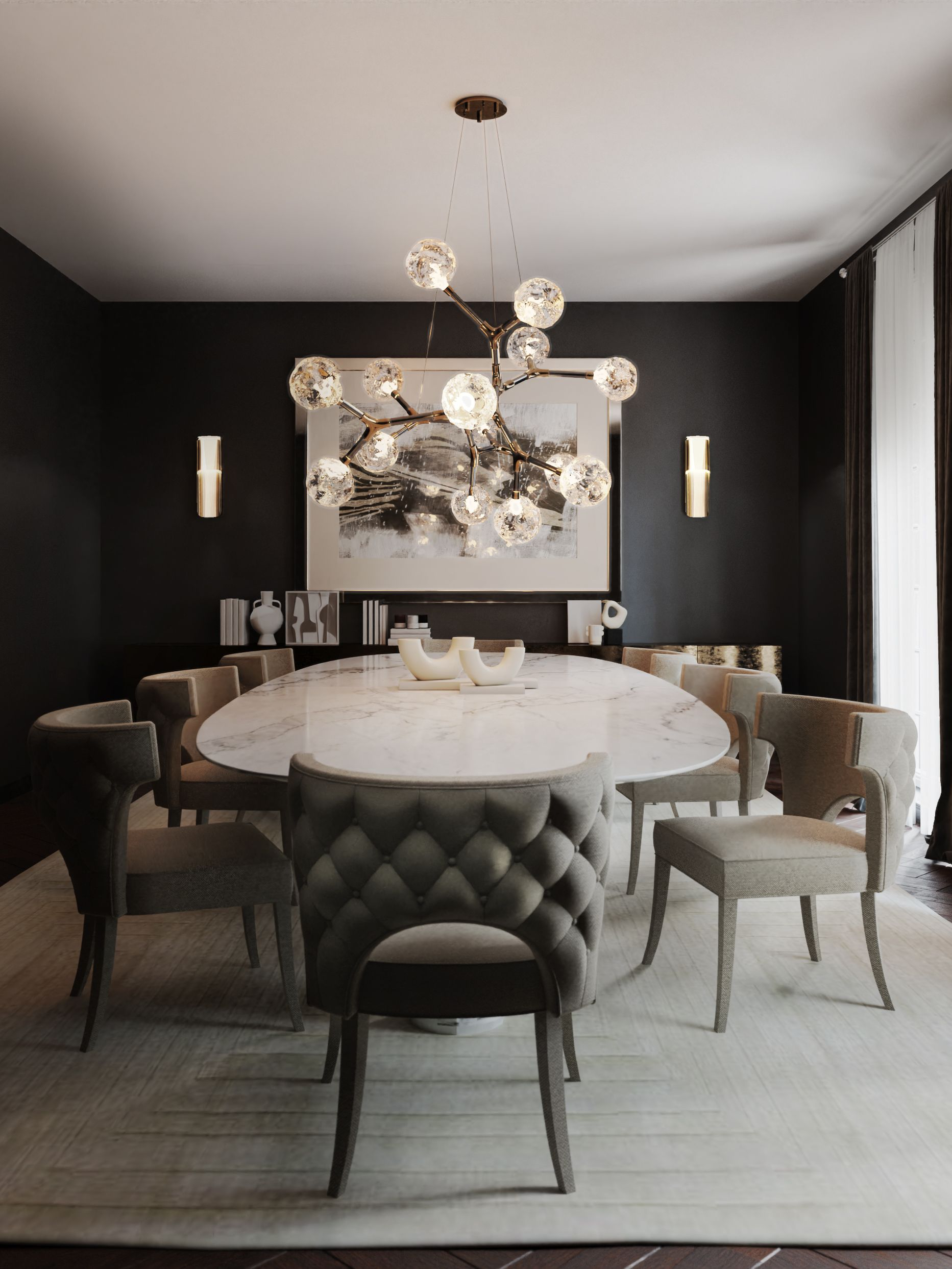 Modern Dining Room With Brass Details - Home'Society
