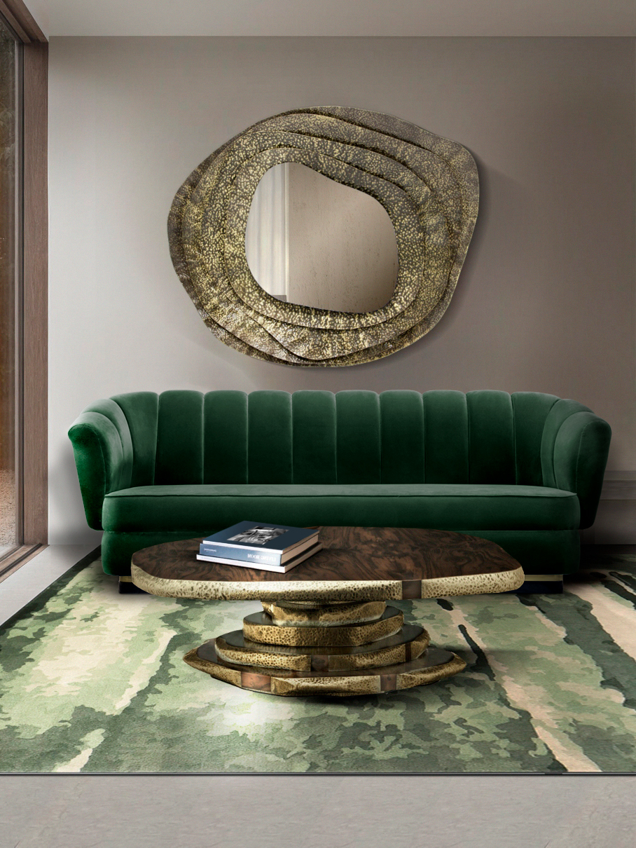 Modern Living Room Design In Gloss Brushed Brass - Home'Society