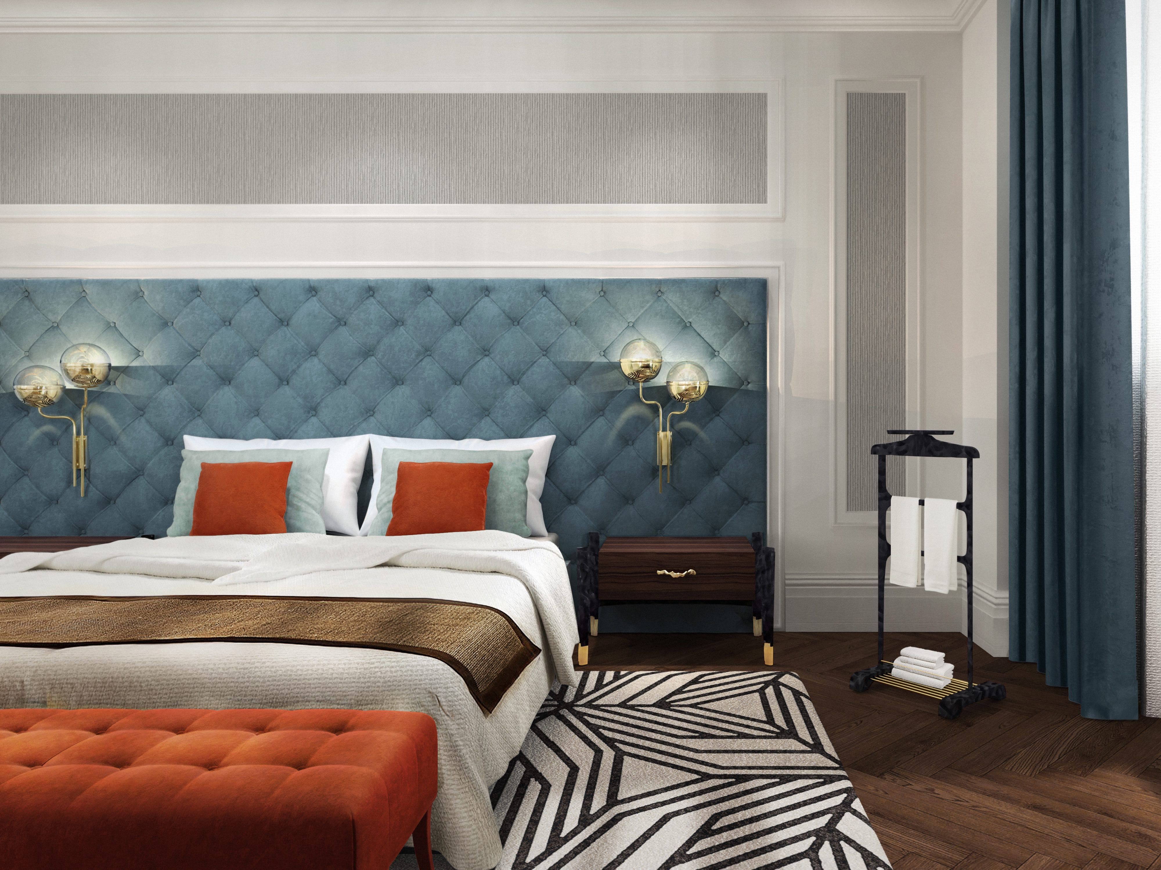 Modern Master Bedroom With Matte Palisander Wood Veneer - Home'Society