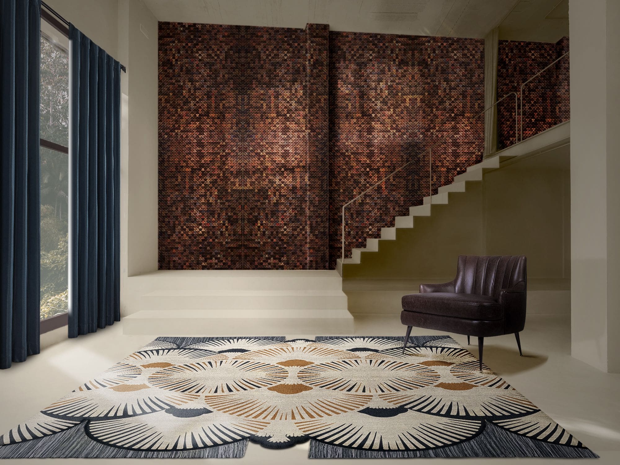 Modern Entryway Design With A Neutral Rug - Home'Society