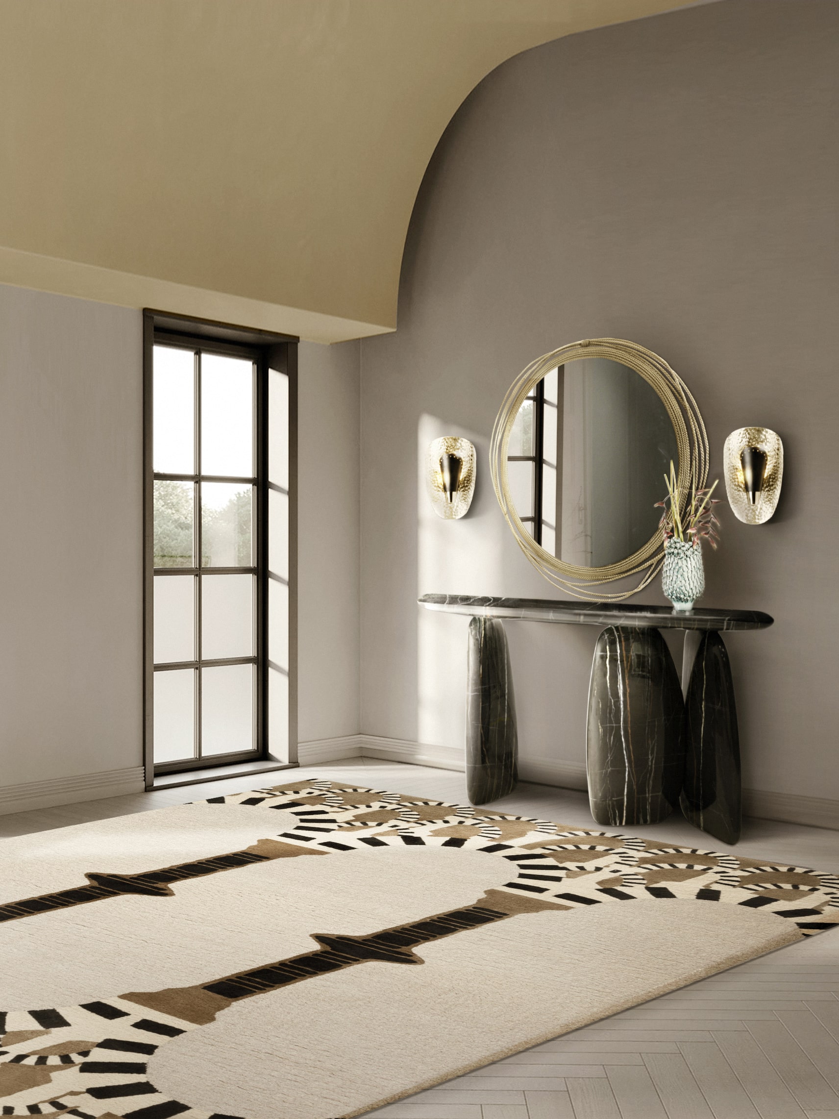 Contemporary Hallway With Neutral Tones And Personality - Home'Society