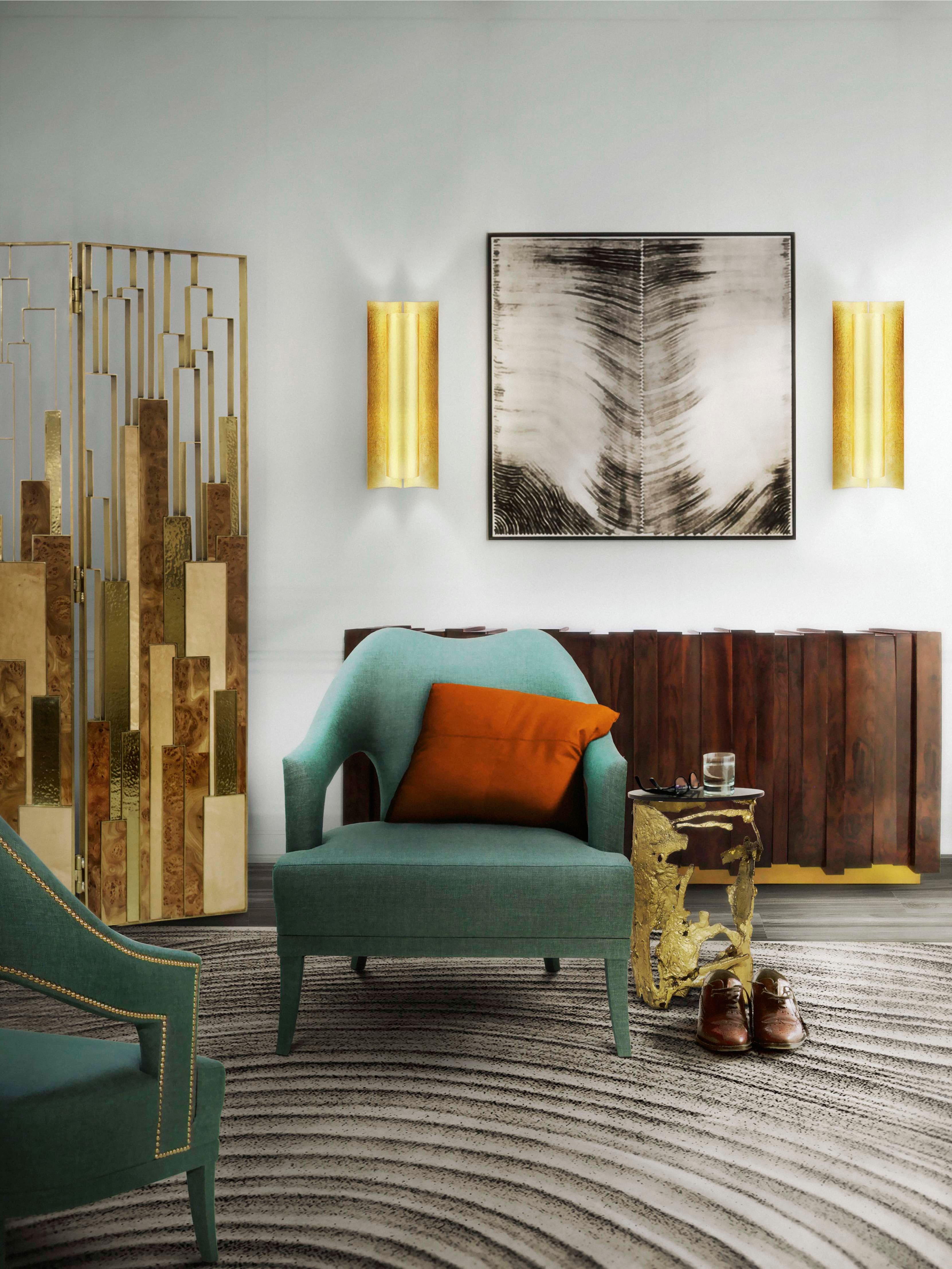 Living Room Design Nature-Inspired With Gold Polished - Home'Society