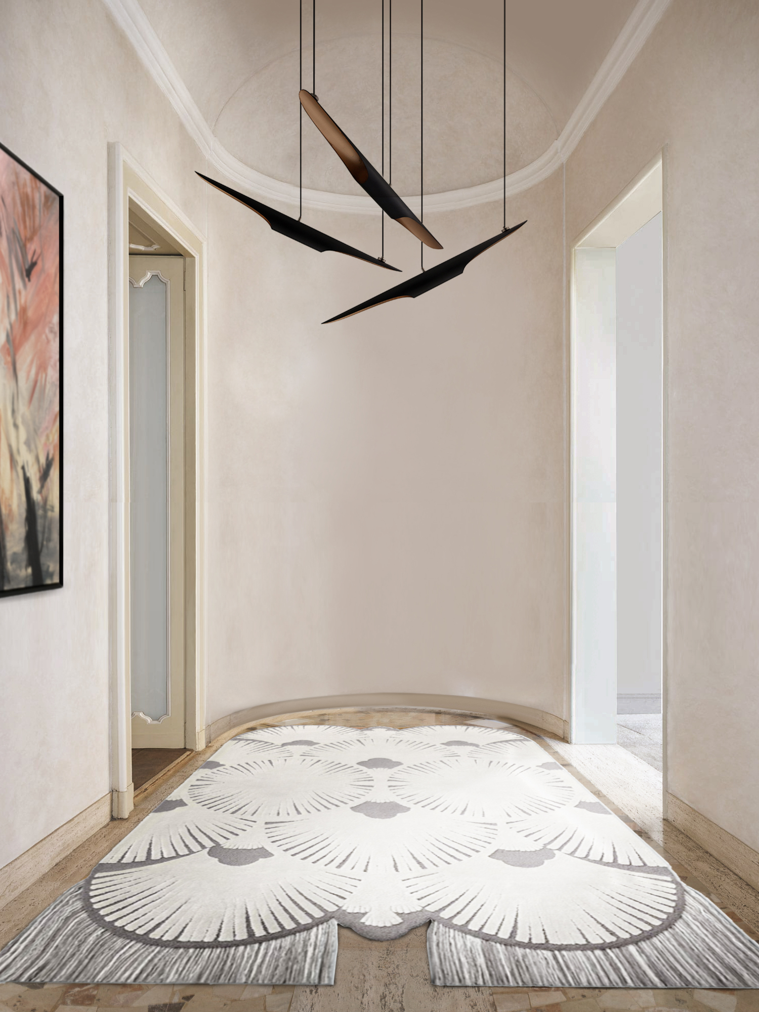 A Luminuous Modern Hallway Filled With Artful Elements Inspired By The 20th Century - Home'Society