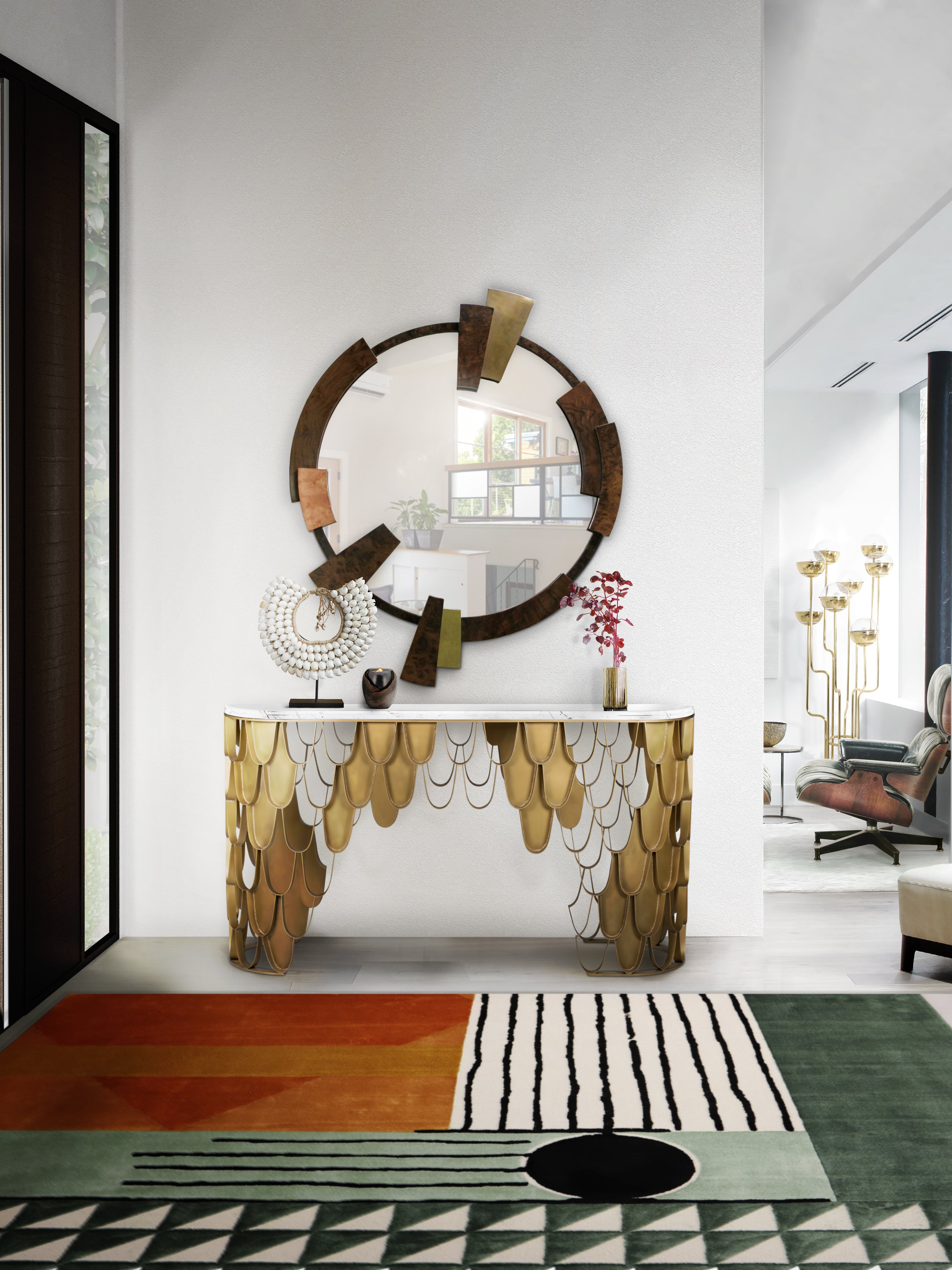 Contemporary Entryway With Striking Colors and Rug - Home'Society