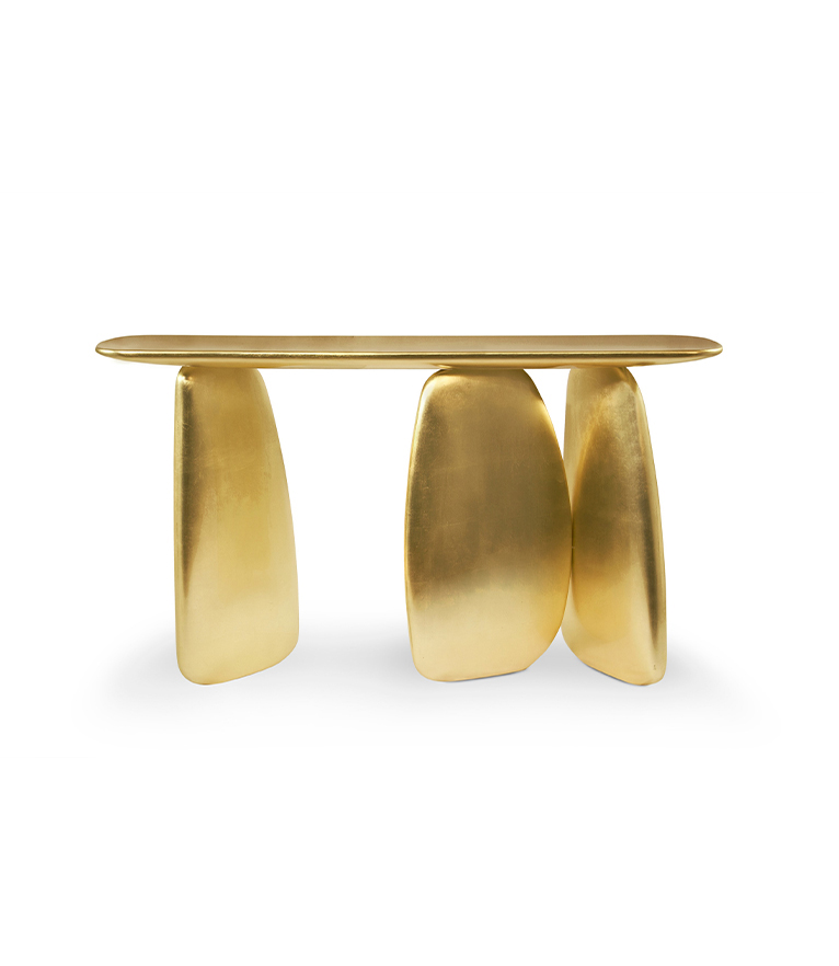 Ardara Console - Gold with Gloss Varnish Modern Contemporary - Home'Society