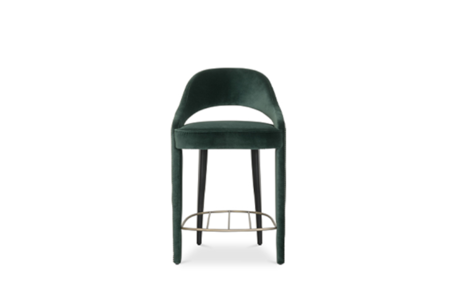 Tellus Counter Stool - With A Modern Design Upholstered In Velvet
