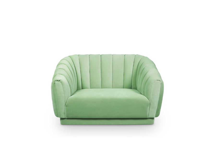 Oreas Channel-Tufted in Fully Upholstered Velvet Contemporary Single Sofa