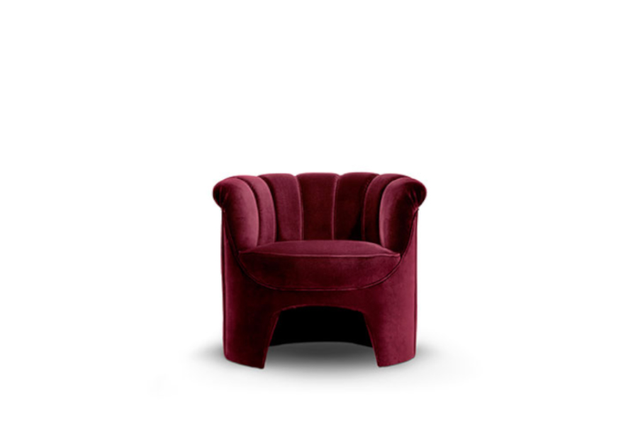 Hera Fully Upholstered Velvet Channel-Tufted Armchair Modern Design
