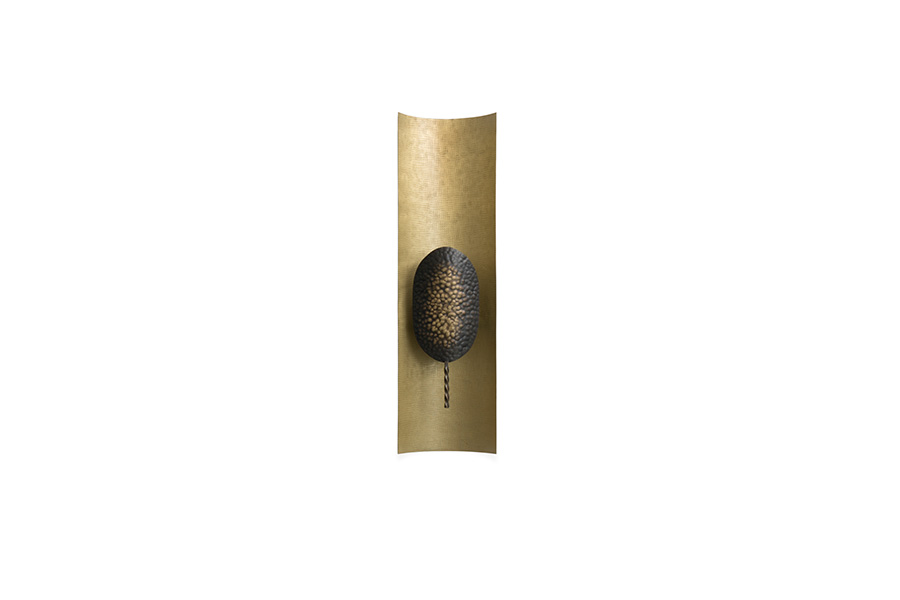 Panji Hammered Brass with Matte Varnish Wall Sconce Modern Contemporary