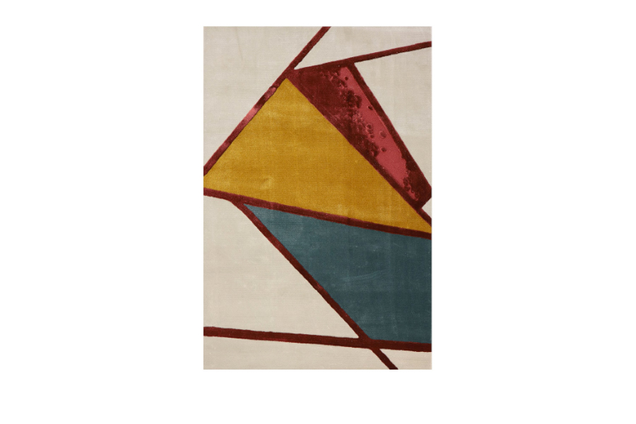 Bauhau rectangle Area Rug Inspired by Bauhaus' Movement Handmade with Visrayon