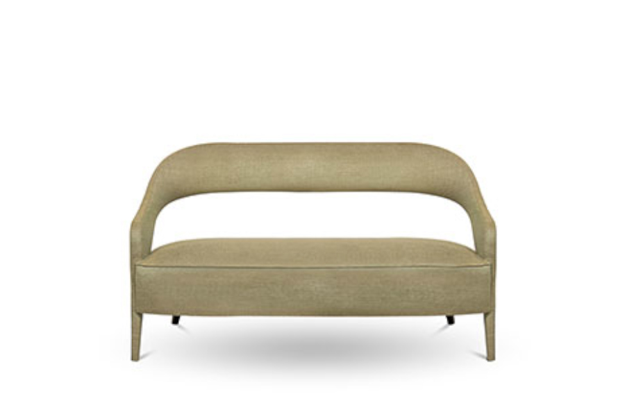 Tellus 2 Seat Sofa - Upholstered In Twill With Legs In Matte Lacquer