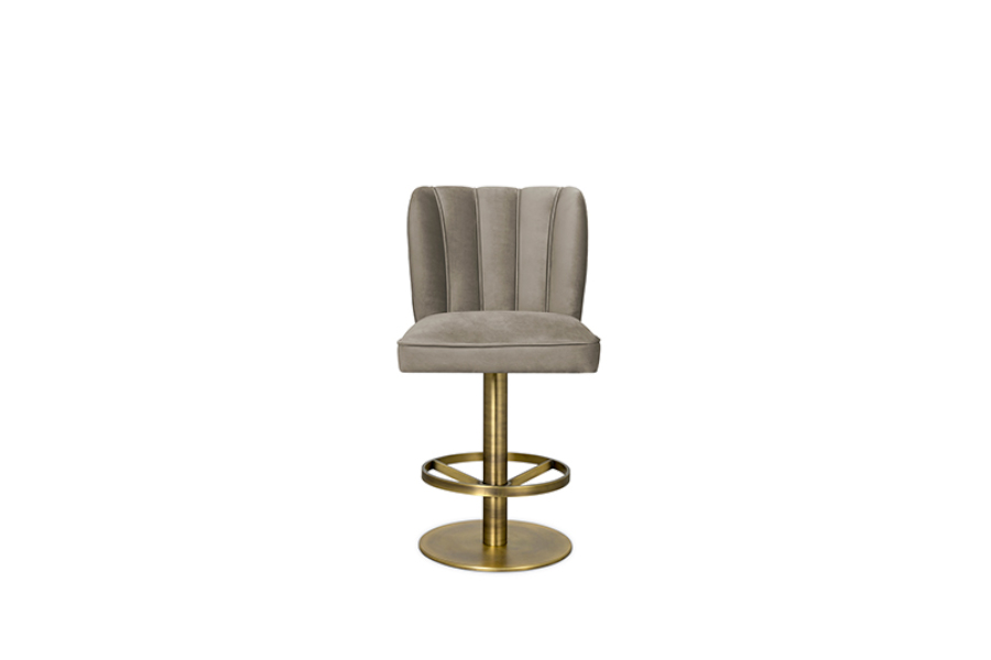 Dalyan II Counter Stool - With A Modern Design Upholstered In Velvet