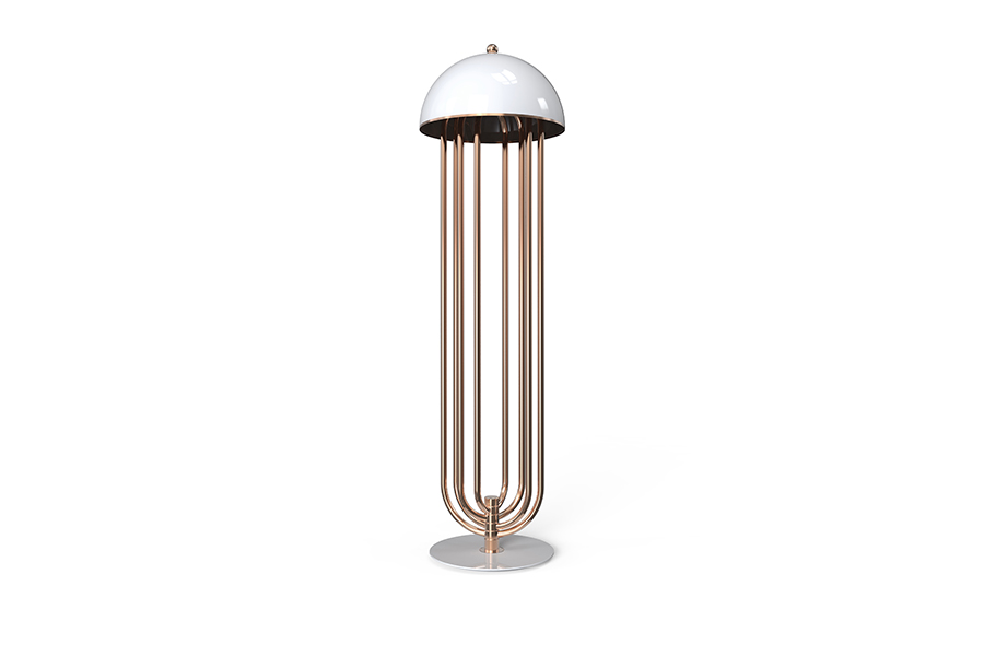 Turner Floor Lamp In Brass With A Unique Modern Design