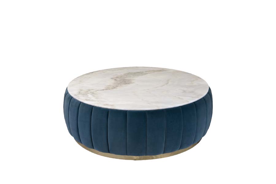 Florence Coffee Table - In Marble And Polished Brass For An Interior Design